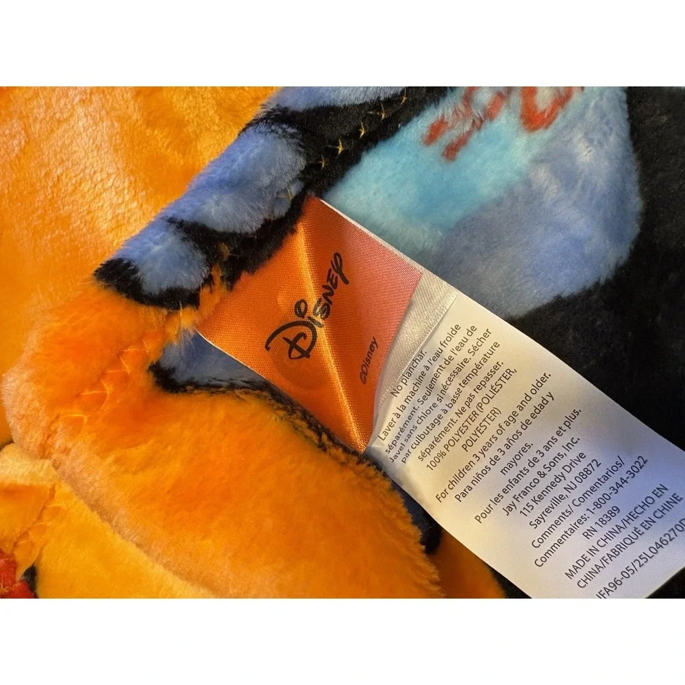 Disney Lilo & Stitch Halloween Small Plush Blanket Trick Treat Orange 40